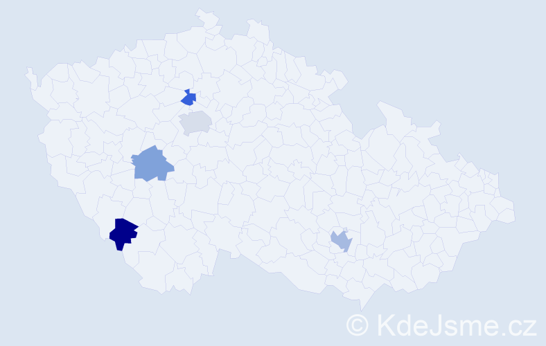 Příjmení: 'Kheml', počet výskytů 7 v celé ČR