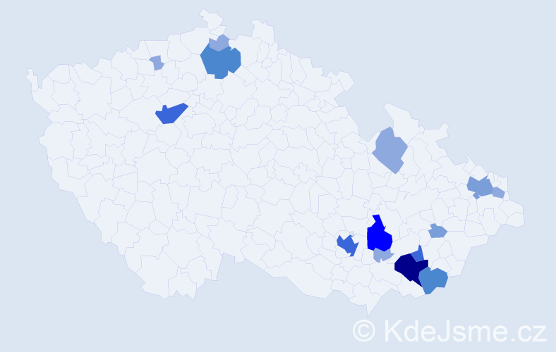Příjmení: 'Lanšperková', počet výskytů 39 v celé ČR