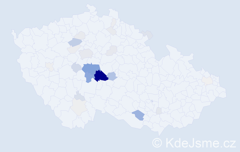 Příjmení: 'Toula', počet výskytů 123 v celé ČR