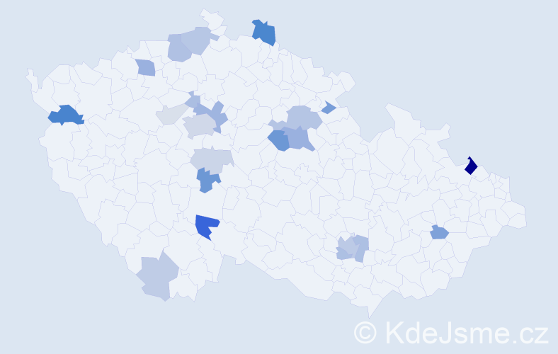 Příjmení: 'Laburdová', počet výskytů 60 v celé ČR