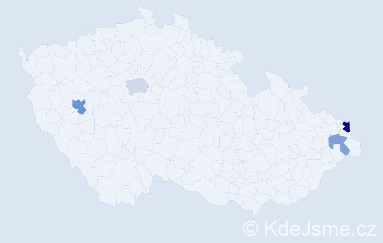 Příjmení: 'Bimbová', počet výskytů 8 v celé ČR