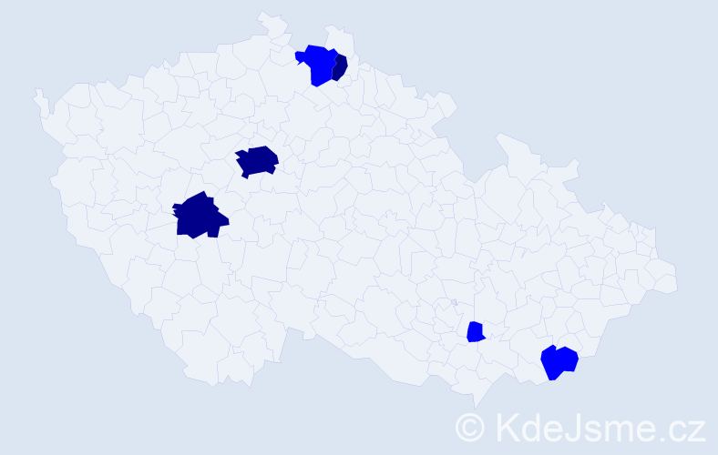 Příjmení: 'Kaššovicová', počet výskytů 9 v celé ČR