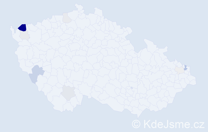 Příjmení: 'Kovácsiková', počet výskytů 22 v celé ČR