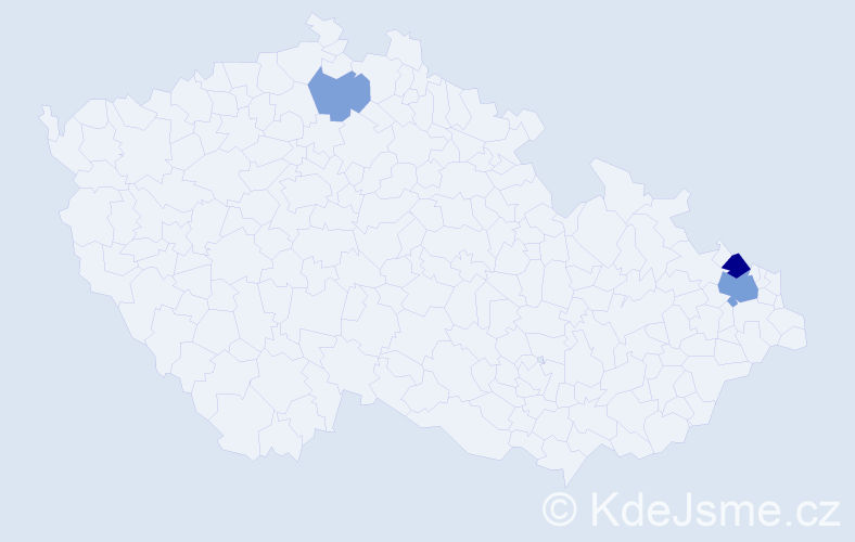 Příjmení: 'Bachroníková', počet výskytů 6 v celé ČR