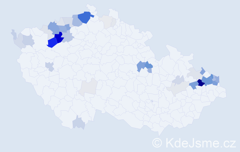Příjmení: 'Pulko', počet výskytů 219 v celé ČR