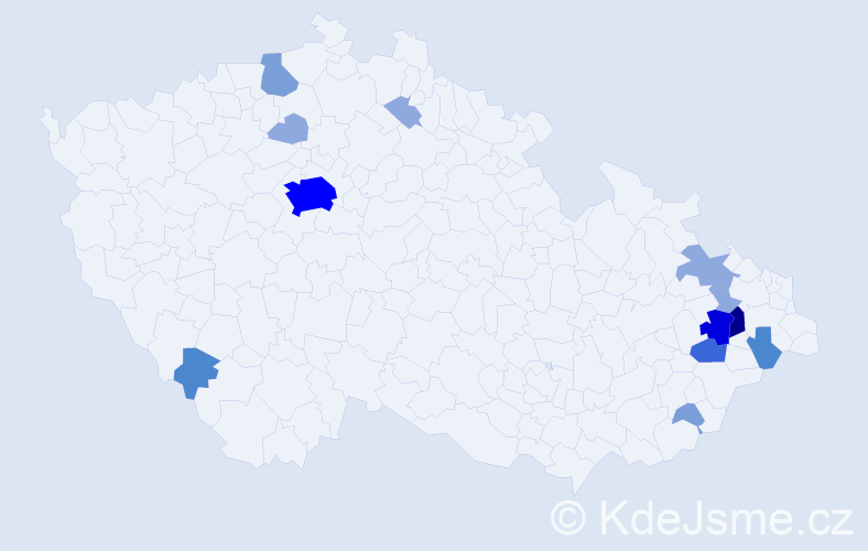 Příjmení: 'Kotrsová', počet výskytů 36 v celé ČR