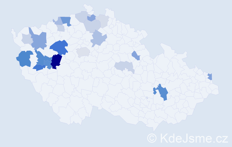 Příjmení: 'Egermajerová', počet výskytů 64 v celé ČR