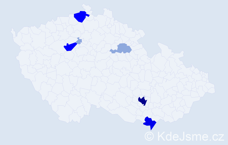 Příjmení: 'Ibrahimi', počet výskytů 21 v celé ČR