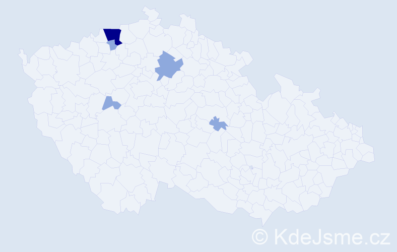 Příjmení: 'Mörlová', počet výskytů 13 v celé ČR