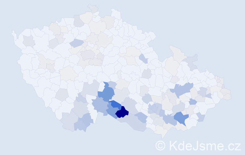 Příjmení: 'Daňhelová', počet výskytů 460 v celé ČR