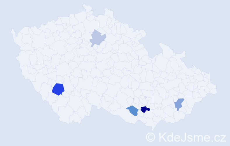 Příjmení: 'Vitálošová', počet výskytů 10 v celé ČR