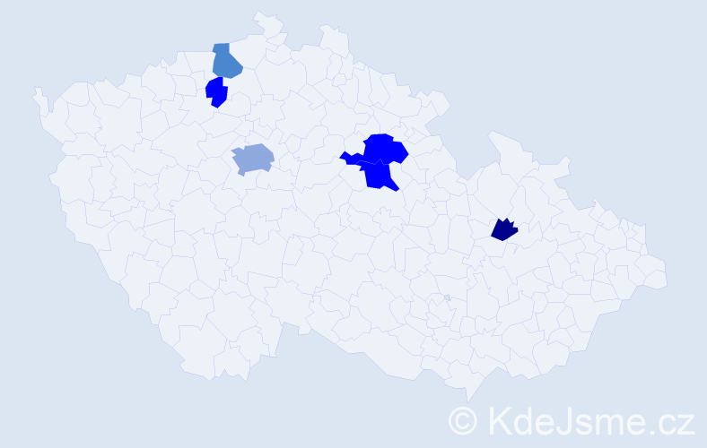 Příjmení: 'Fibigr', počet výskytů 20 v celé ČR