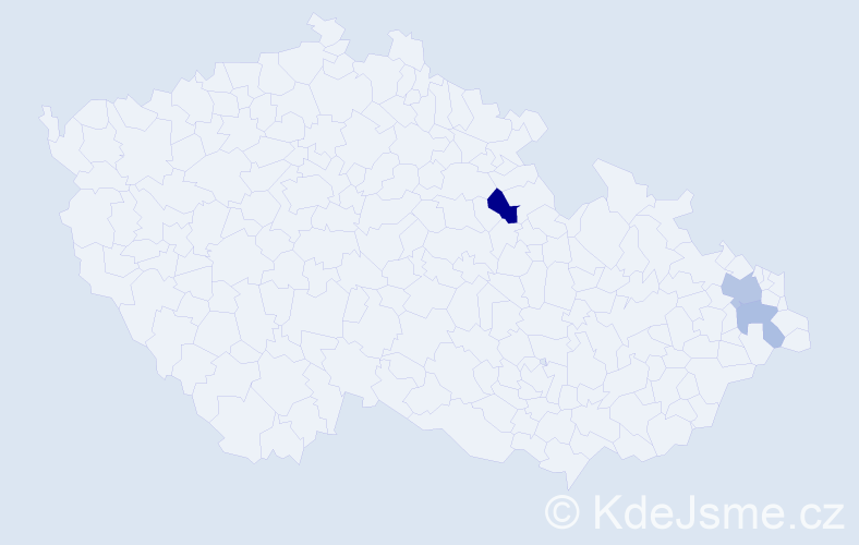 Příjmení: 'Pojezdala', počet výskytů 10 v celé ČR