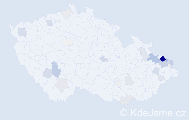 Příjmení: 'Rončka', počet výskytů 90 v celé ČR