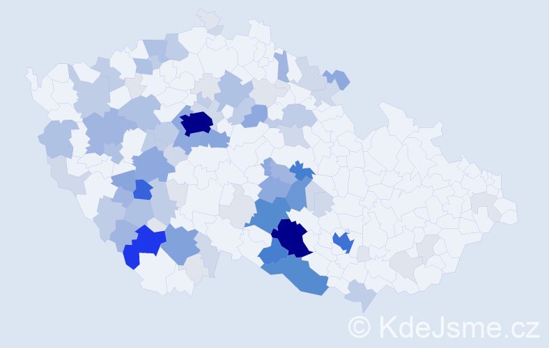 Příjmení: 'Machovec', počet výskytů 368 v celé ČR
