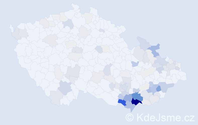 Příjmení: 'Bravenec', počet výskytů 375 v celé ČR