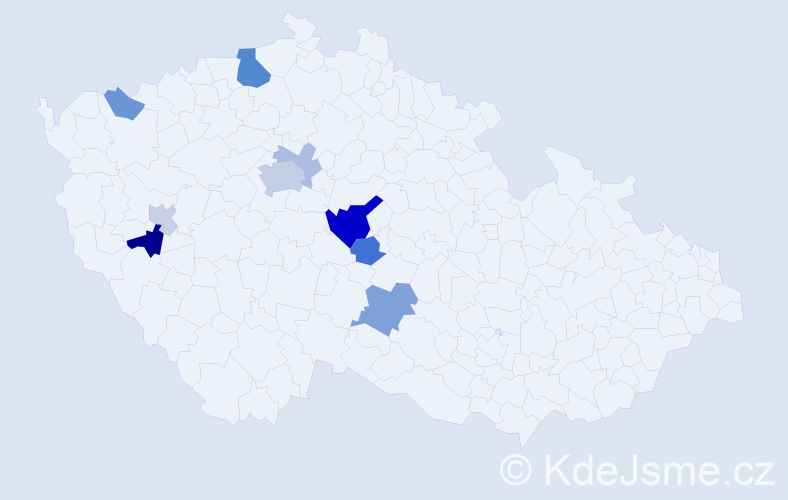 Příjmení: 'Egersdorfová', počet výskytů 22 v celé ČR
