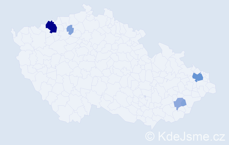 Příjmení: 'Wlazlo', počet výskytů 16 v celé ČR