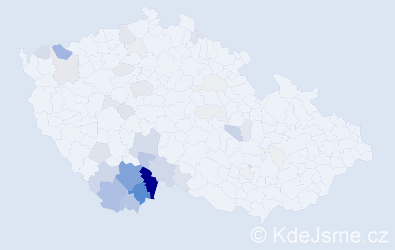 Příjmení: 'Vochozka', počet výskytů 146 v celé ČR