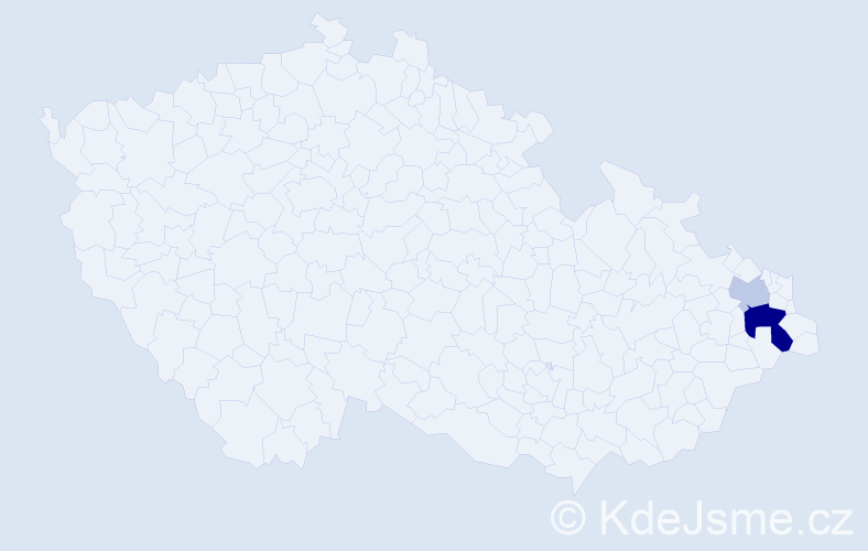 Příjmení: 'Kandrak', počet výskytů 5 v celé ČR