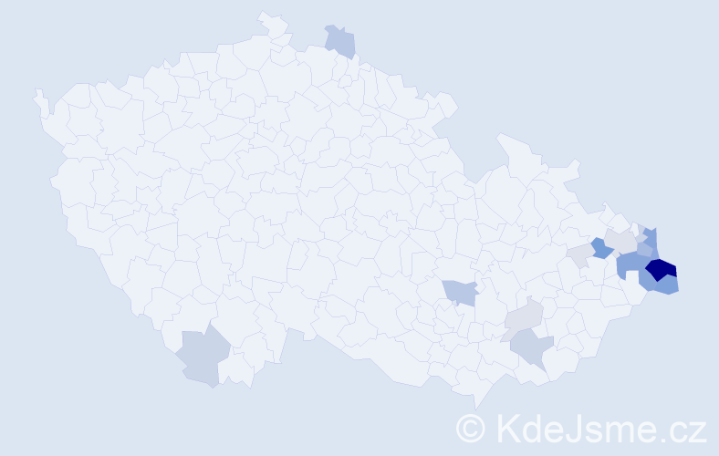 Příjmení: 'Madziová', počet výskytů 78 v celé ČR