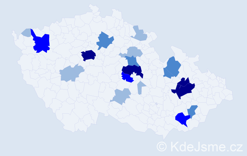 Příjmení: 'Salaquarda', počet výskytů 42 v celé ČR