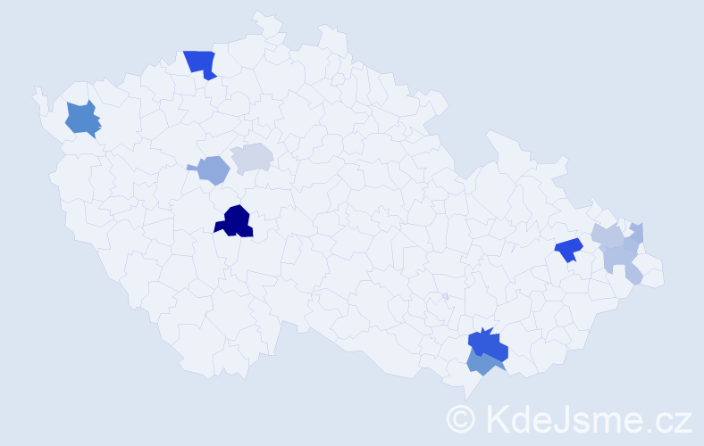 Příjmení: 'Marhefková', počet výskytů 26 v celé ČR