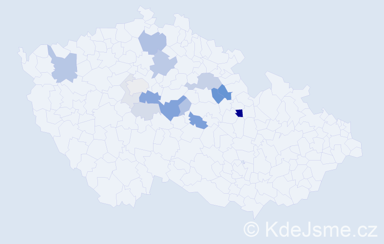 Příjmení: 'Voclová', počet výskytů 39 v celé ČR