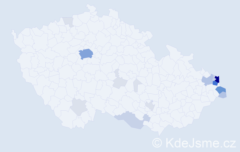 Příjmení: 'Lukoszová', počet výskytů 72 v celé ČR