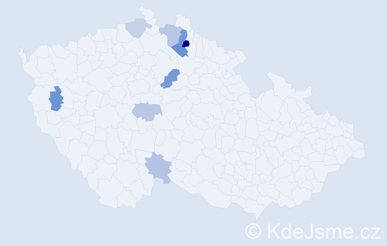 Příjmení: 'Hilger', počet výskytů 15 v celé ČR