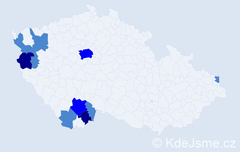 Příjmení: 'Fáčová', počet výskytů 17 v celé ČR