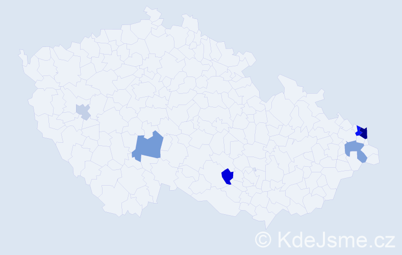 Příjmení: 'Koporcová', počet výskytů 15 v celé ČR