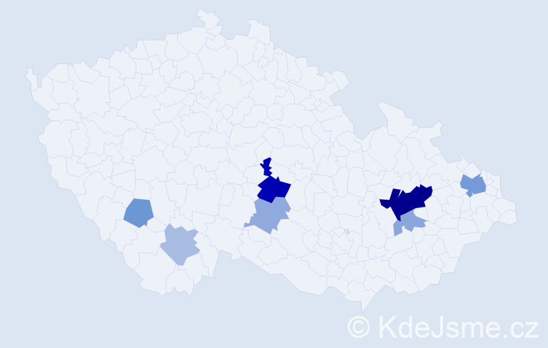 Příjmení: 'Smrktová', počet výskytů 18 v celé ČR