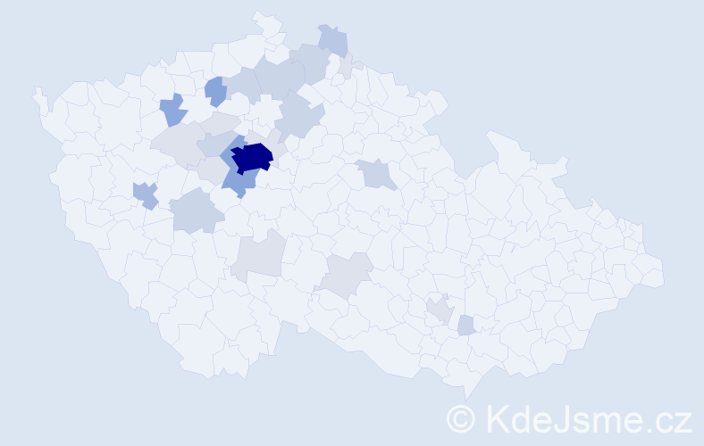 Příjmení: 'Ventová', počet výskytů 75 v celé ČR