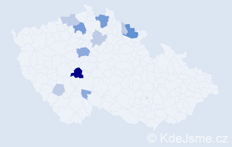 Příjmení: 'Nevlida', počet výskytů 29 v celé ČR