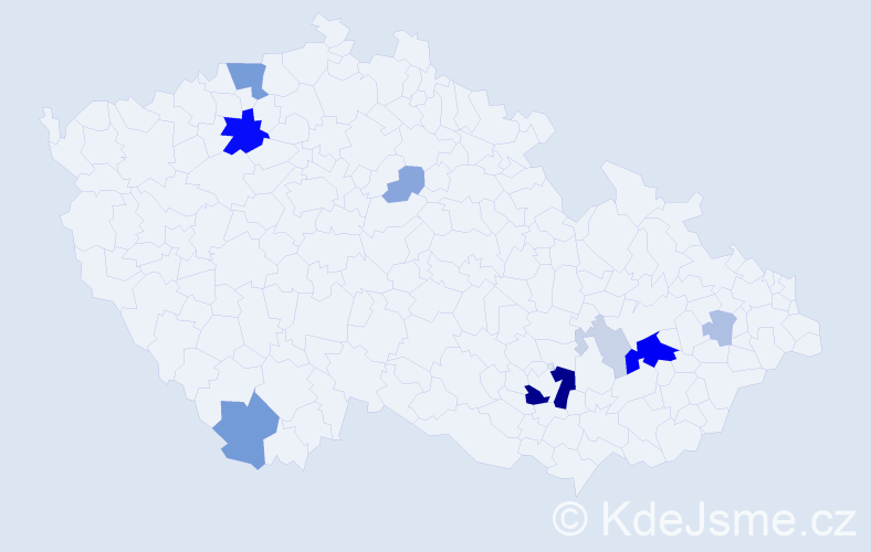 Příjmení: 'Nebl', počet výskytů 32 v celé ČR