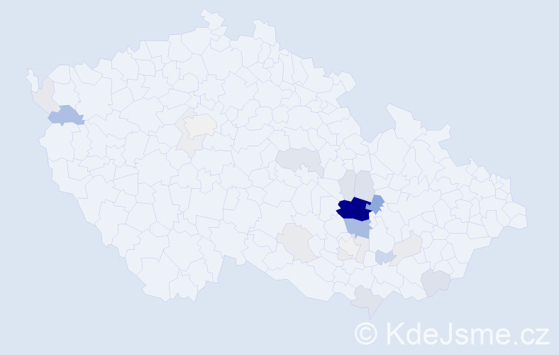 Příjmení: 'Liznová', počet výskytů 73 v celé ČR