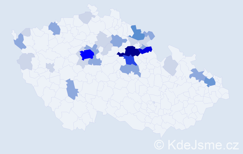 Příjmení: 'Pumr', počet výskytů 90 v celé ČR