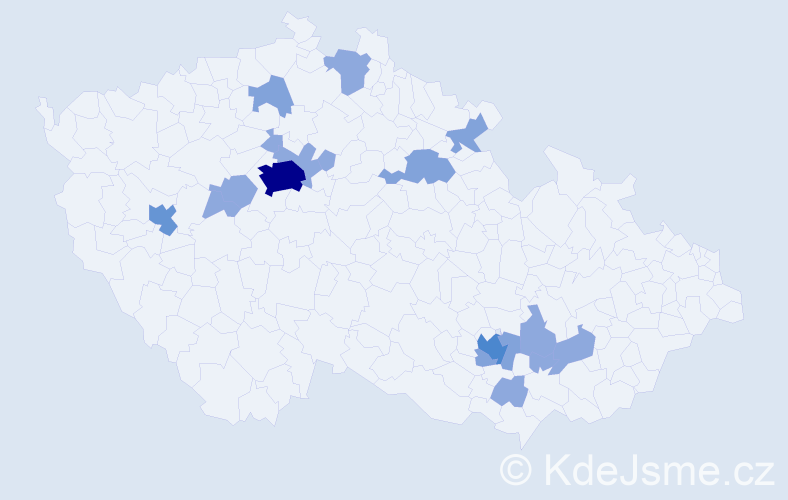 Příjmení: 'Vynnyk', počet výskytů 33 v celé ČR