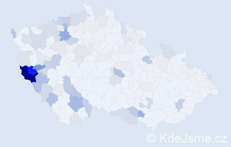 Příjmení: 'Kabourková', počet výskytů 327 v celé ČR