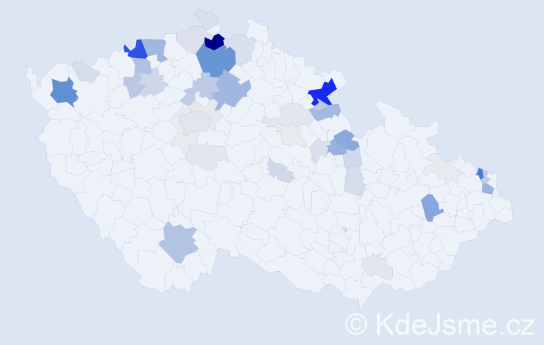 Příjmení: 'Turko', počet výskytů 208 v celé ČR