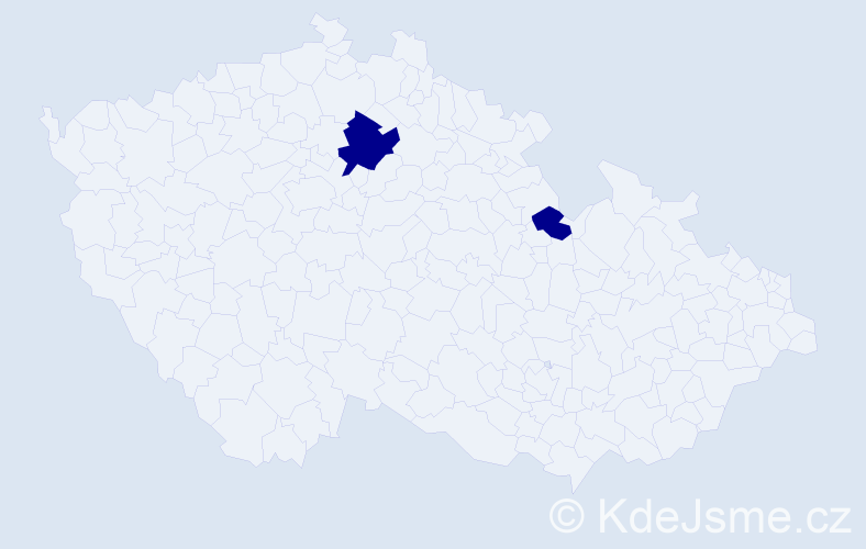 Příjmení: 'Piˇtek', počet výskytů 2 v celé ČR