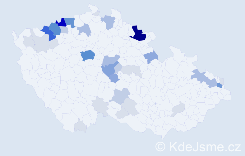 Příjmení: 'Mačová', počet výskytů 130 v celé ČR