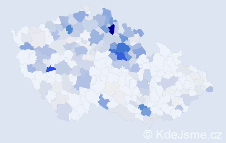 Příjmení: 'Bažantová', počet výskytů 869 v celé ČR