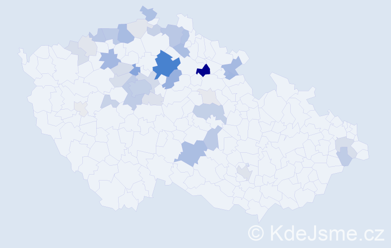 Příjmení: 'Kolátor', počet výskytů 126 v celé ČR