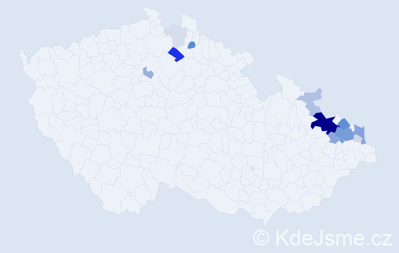 Příjmení: 'Kašingová', počet výskytů 43 v celé ČR