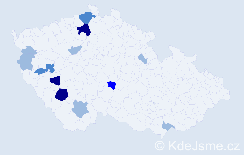 Příjmení: 'Košán', počet výskytů 27 v celé ČR