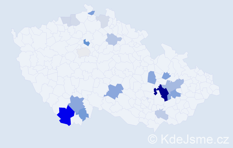 Příjmení: 'Roba', počet výskytů 46 v celé ČR