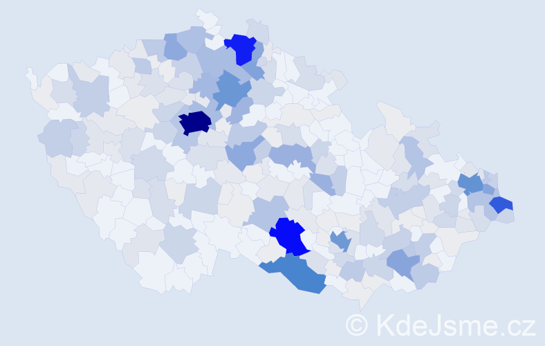 Příjmení: 'Bobek', počet výskytů 1193 v celé ČR