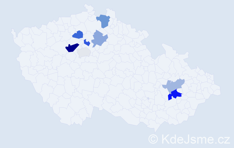 Příjmení: 'Korytko', počet výskytů 15 v celé ČR